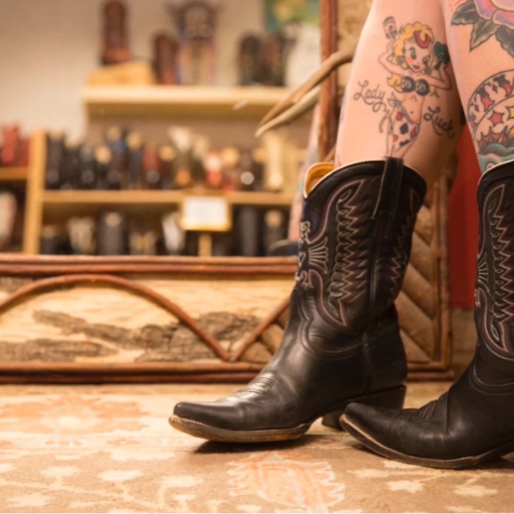 Heritage Boot Co Handmade Black “Jesse Dayton” Cowboy Boots - Women’s 6 - Picture 12 of 13